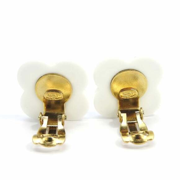 CHANEL Black Logo Earrings
